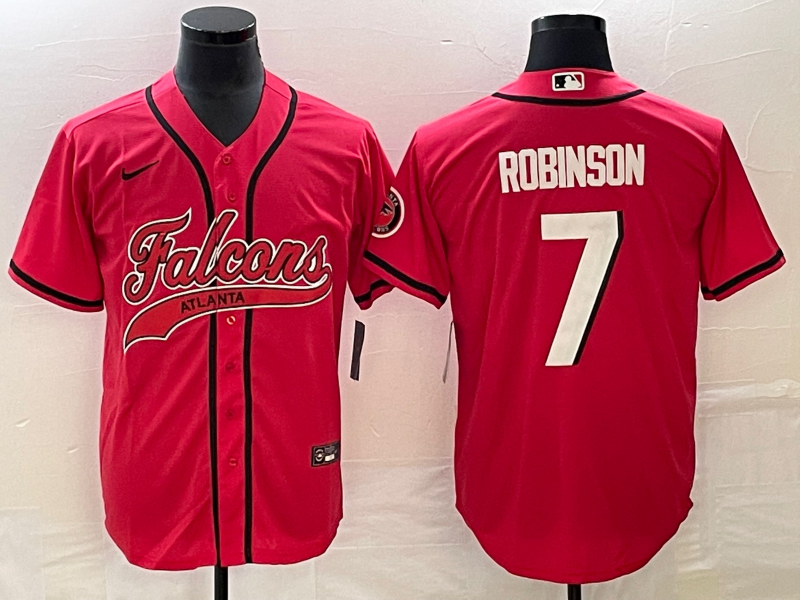 Men's Atlanta Falcons Bijan Robinson #7 Red Jersey Joint Edition